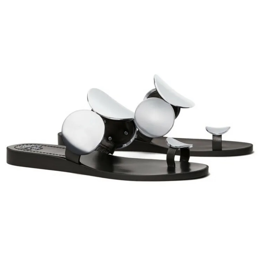 Tory Burch / Patos Multi Disk / Sandals / Gray and Black / Size 7 - Picture 12 of 12